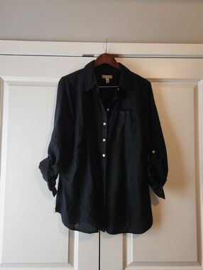 Linen Blend Button Down